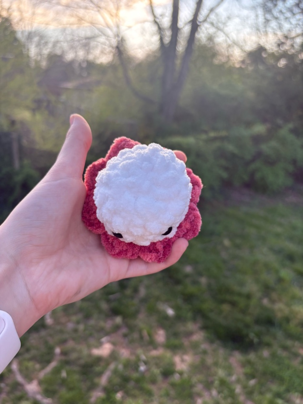 Handmade Plush Mushroom Softie - Red and White - Picture 6 of 7